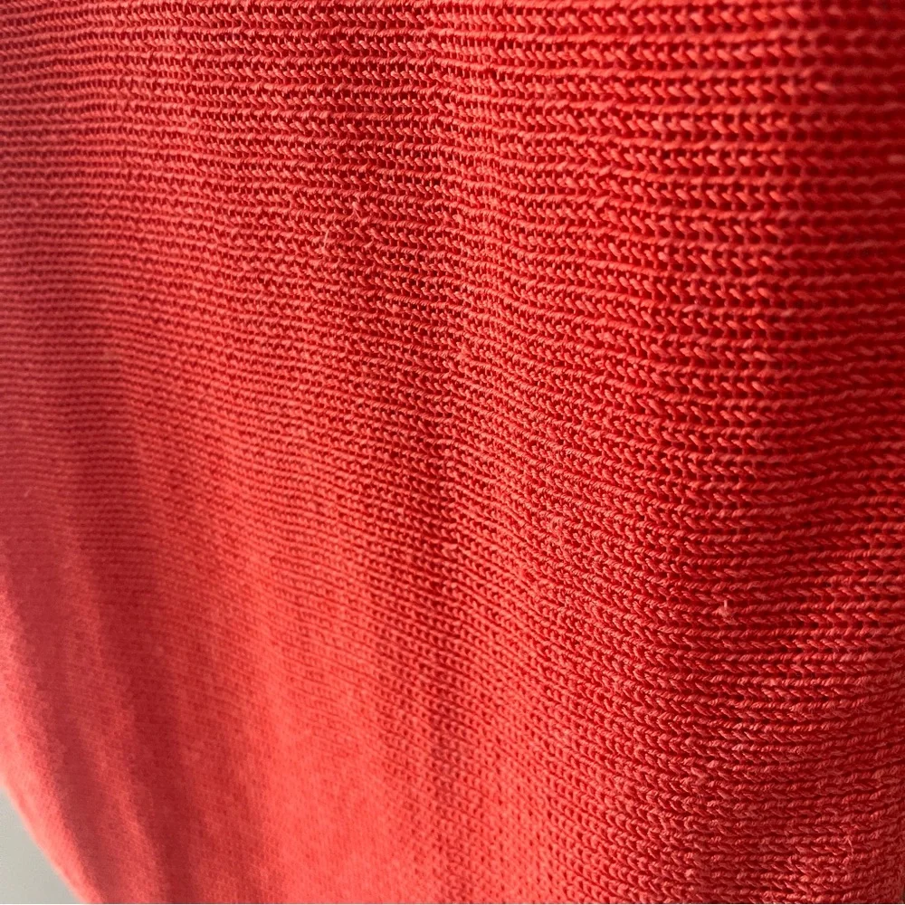 Chico's Orange Knit Top Round Neck Pullover Lightweight Colorful Linen Blend